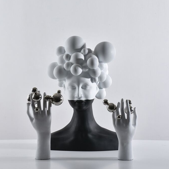 Escultura Contemporânea Bubble Hair Girl