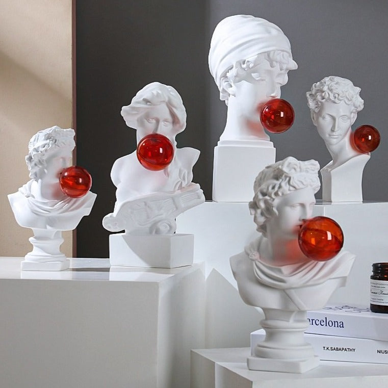 Esculturas Gregas Bubble Red - Design Contemporâneo