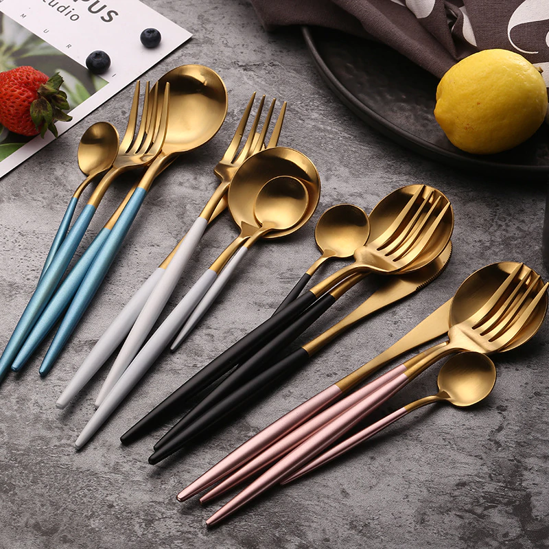 Talheres Europeu Bicolors - 24pcs