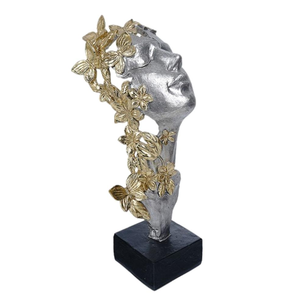 Esculturas decorativas Fantasy - Rosto com flores