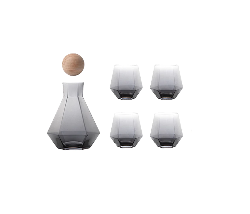 Jarra & Copos Geometry - Individual ou Jogo 3/5pcs