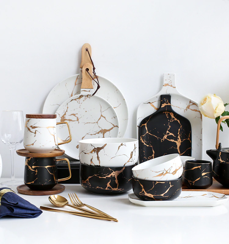 Tábua para Queijos e Petisco PURE - Cerâmica Marble & 3 Opções de Modelos