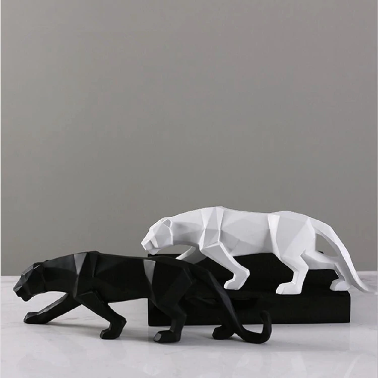 Escultura decorativa Leopardo - *em resina