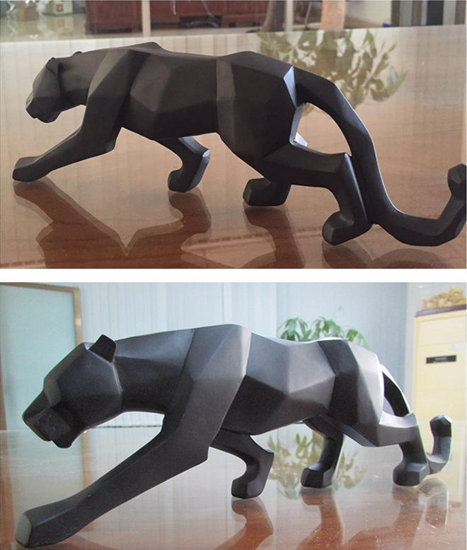 Escultura decorativa Leopardo - *em resina