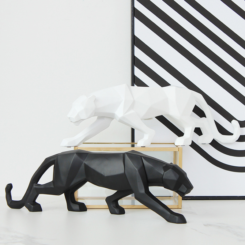 Escultura decorativa Leopardo - *em resina