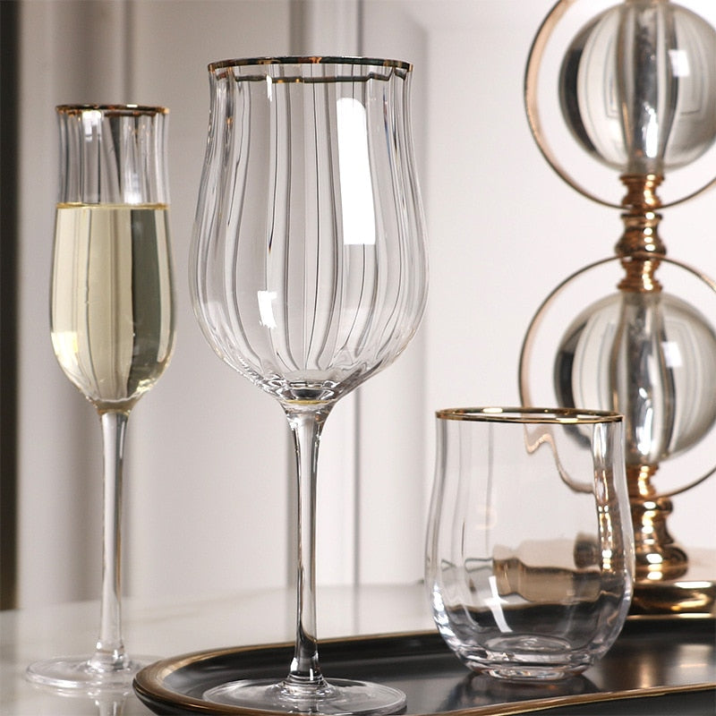 Copos & Taças Classic Luxo - Borda Gold