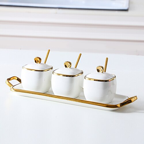 Kit 4pcs Porta Condimentos Deluxe - em porcelana