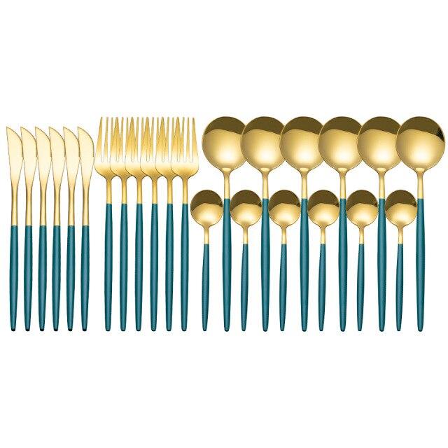 Talheres Europeu Bicolors - 24pcs