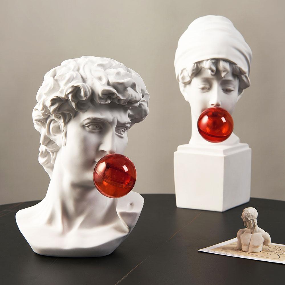 Esculturas Gregas Bubble Red - Design Contemporâneo