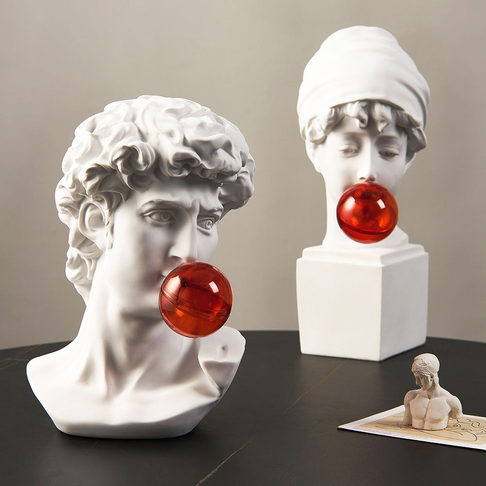 Esculturas Gregas Bubble Red - Design Contemporâneo