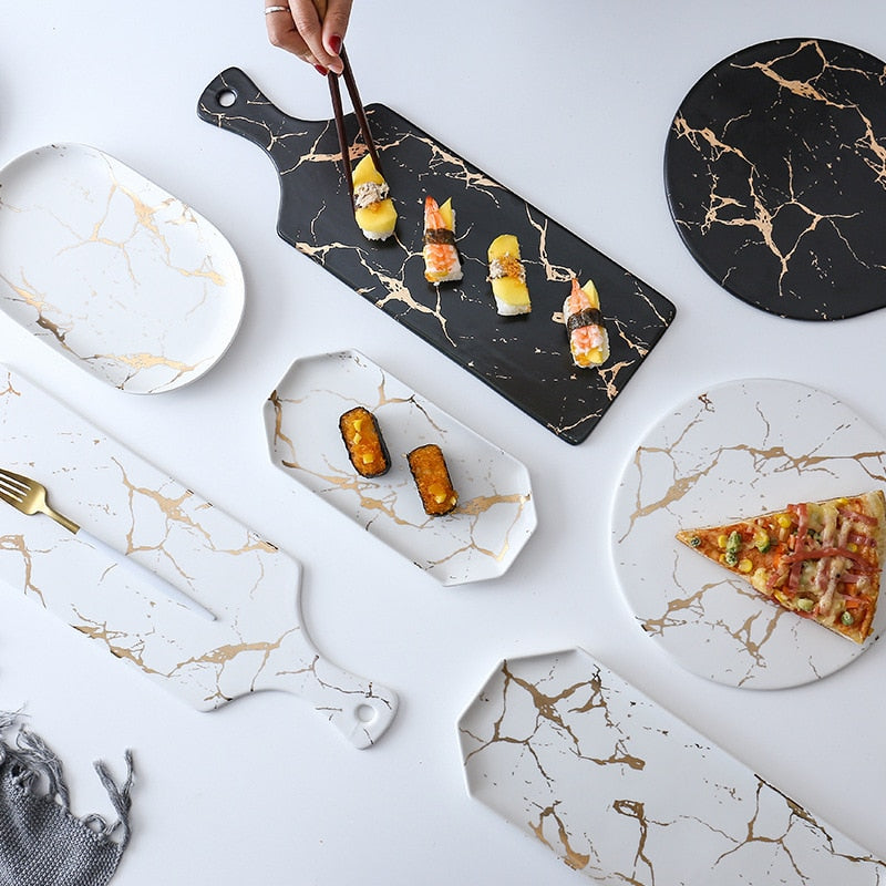 Tábua para Queijos e Petisco PURE - Cerâmica Marble & 3 Opções de Modelos