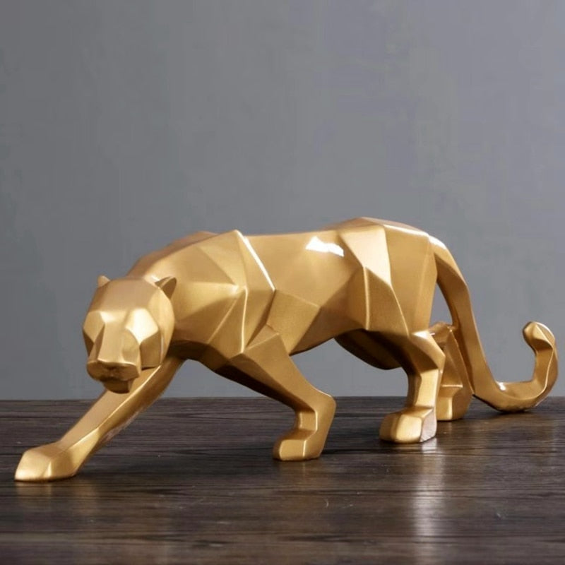 Escultura decorativa Leopardo - *em resina