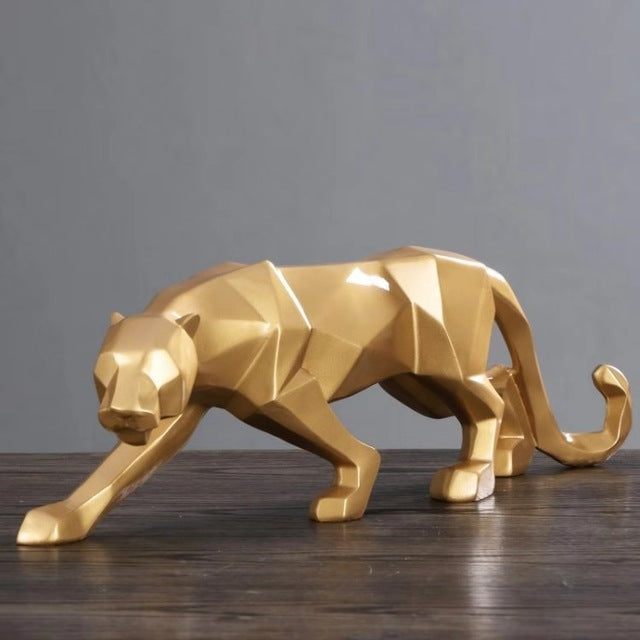 Escultura decorativa Leopardo - *em resina