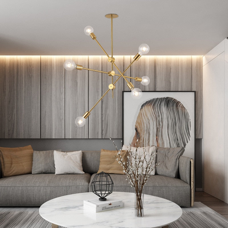 Lustre Pendente BALANCE - Dourado ou Preto em Aço