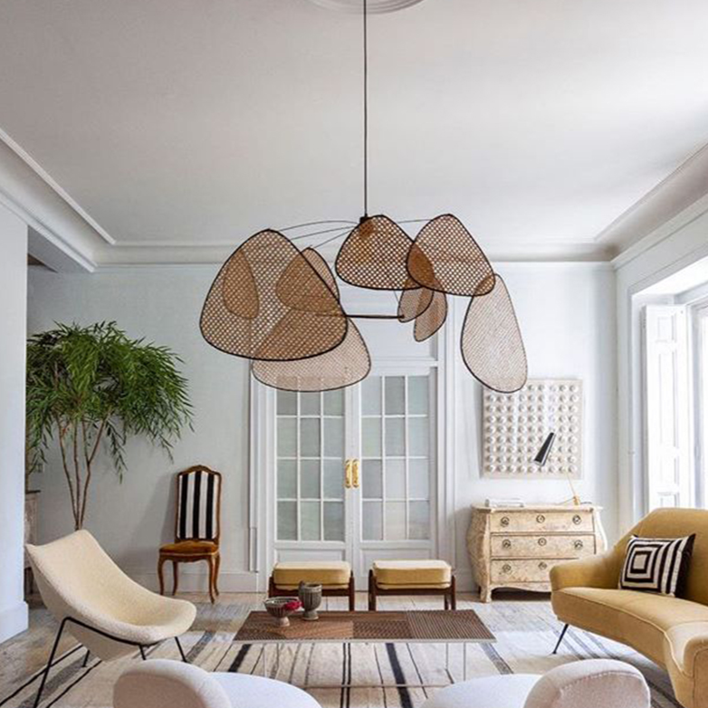 Lustre Bohemian Soho - Em Metal & Rattan