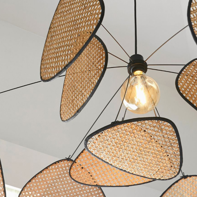 Lustre Bohemian Soho - Em Metal & Rattan