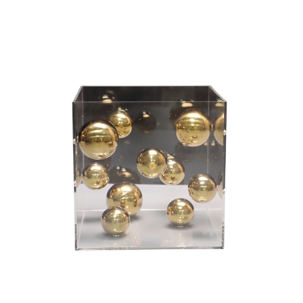 Caixa em acrílico com bolas em metal - Art Deco