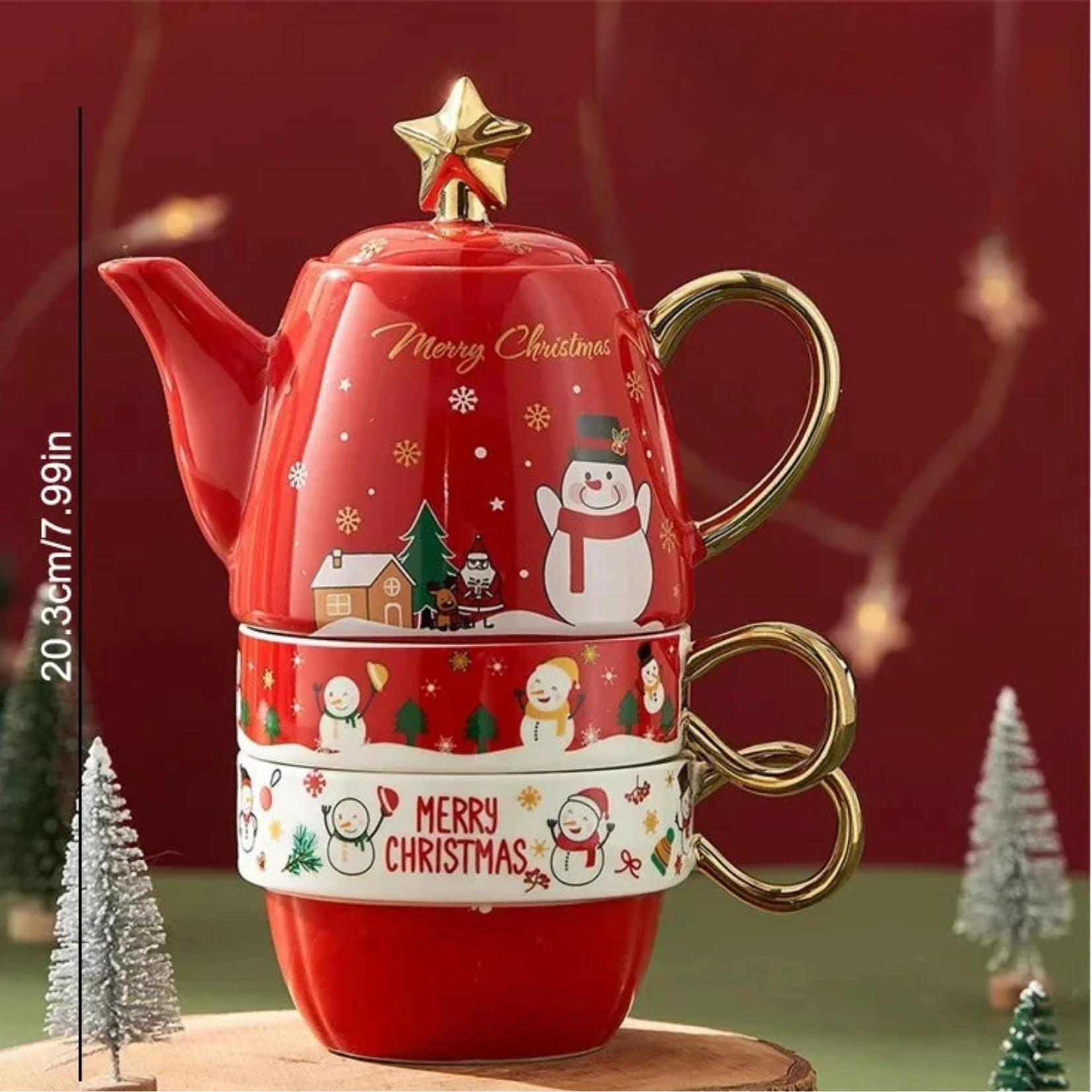 Jogo de chá Natal 3pcs - 04 modelos