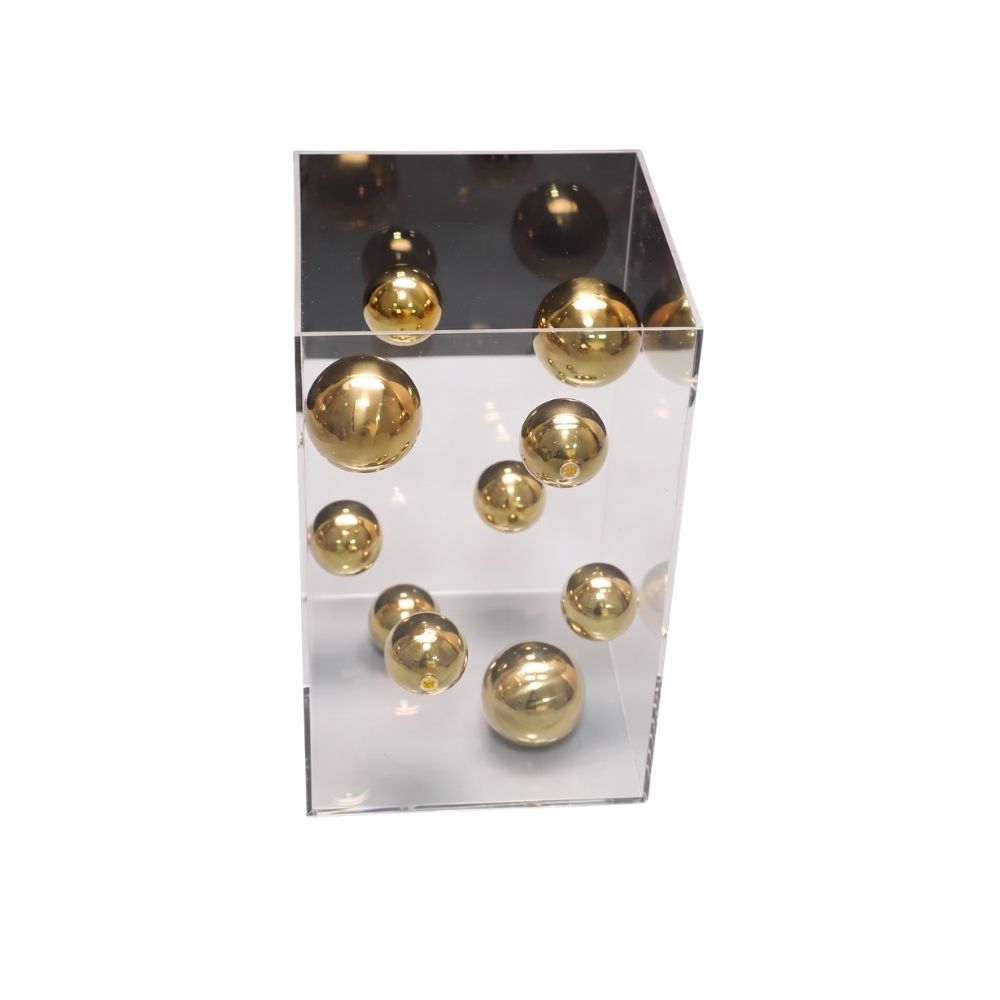 Caixa em acrílico com bolas em metal - Art Deco