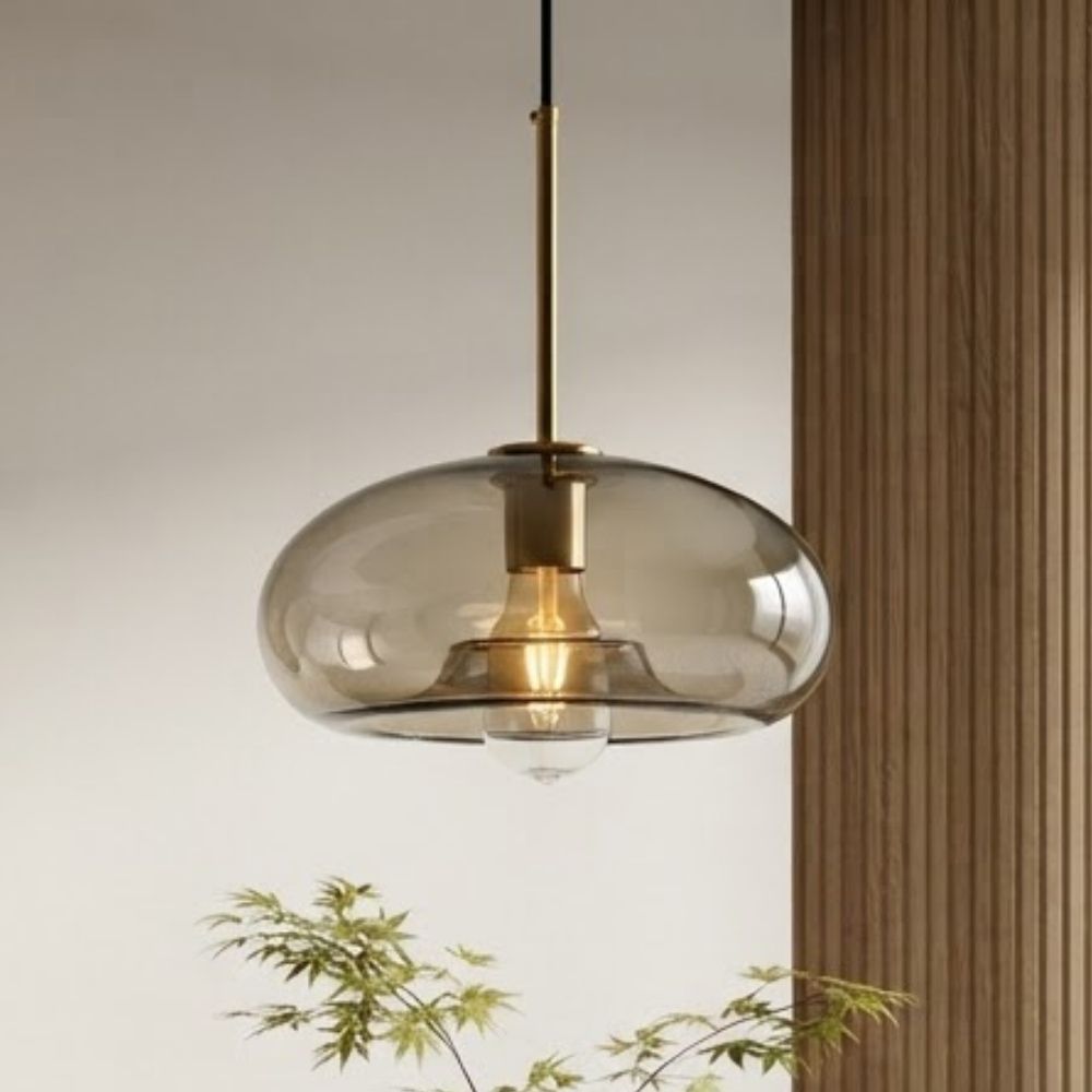 Pendentes Requinte - vidro ambar