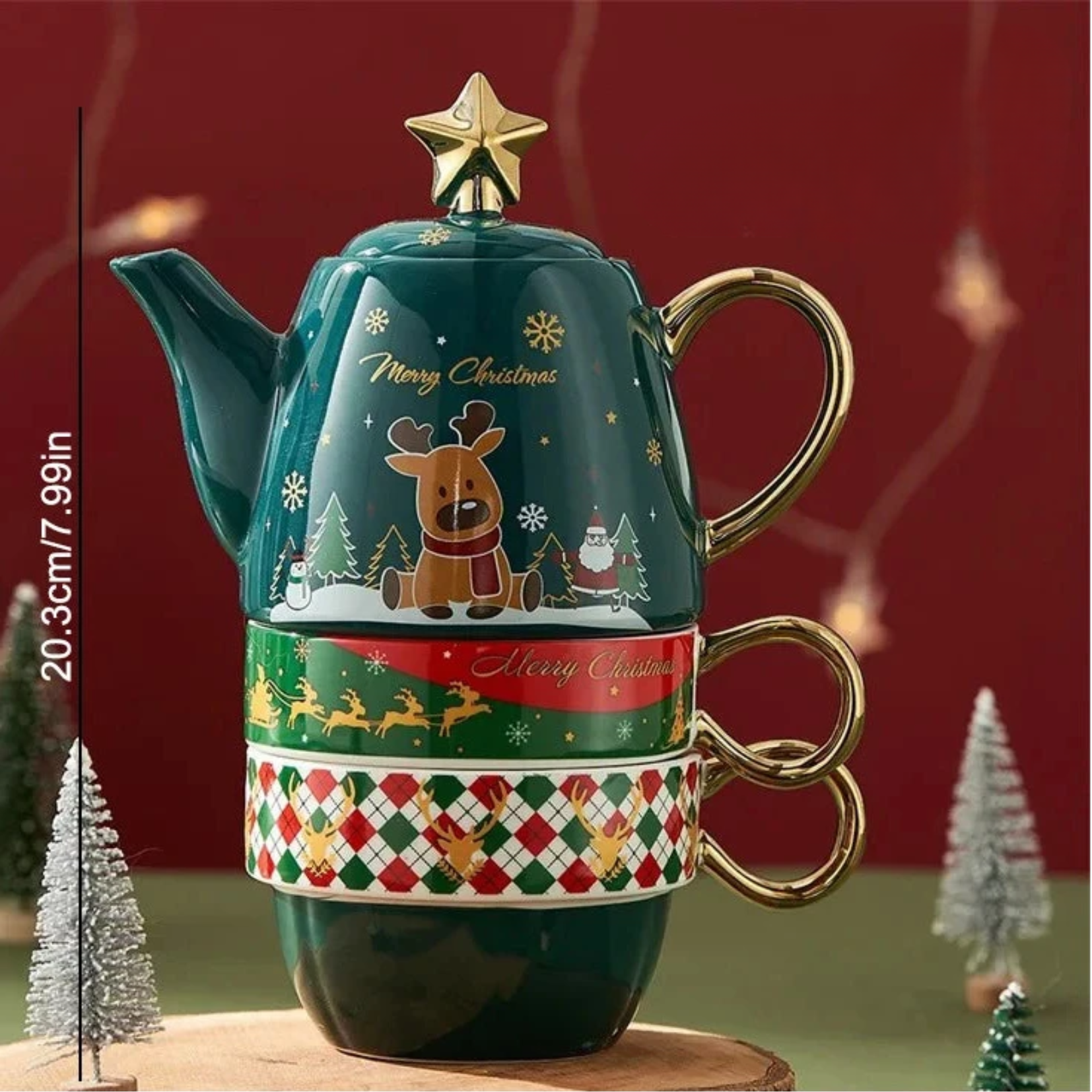 Jogo de chá Natal 3pcs - 04 modelos