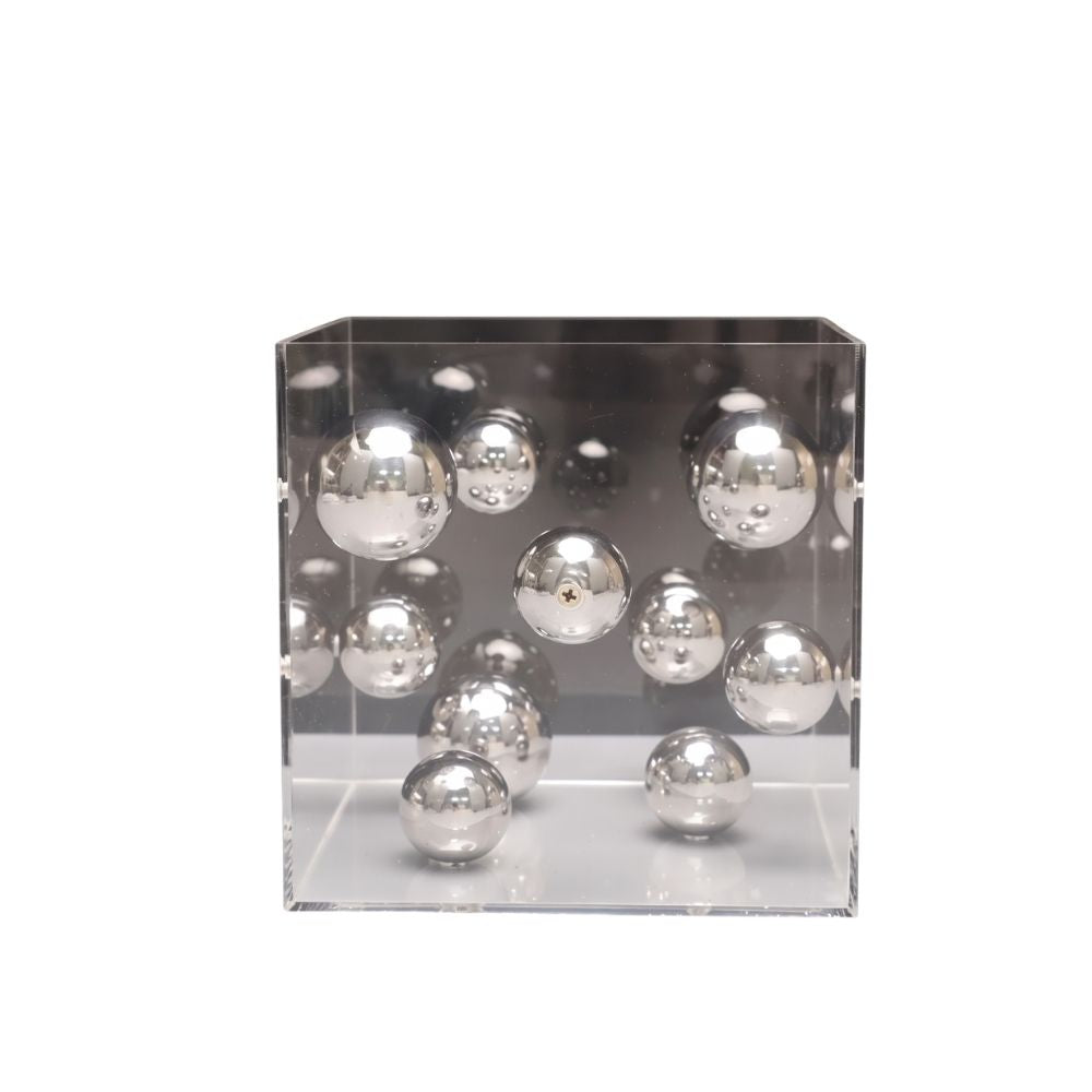 Caixa em acrílico com bolas em metal - Art Deco