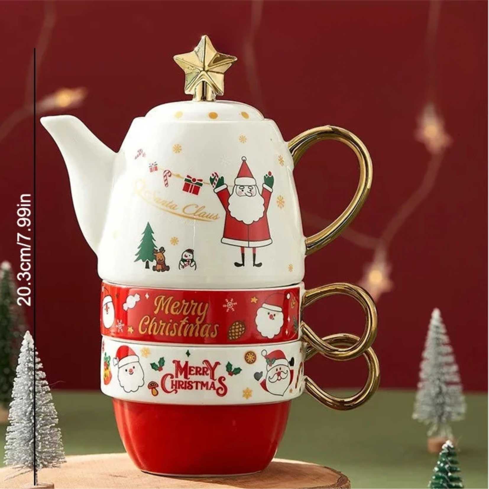 Jogo de chá Natal 3pcs - 04 modelos