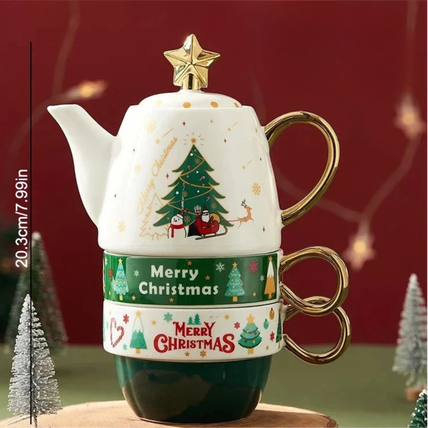 Jogo de chá Natal 3pcs - 04 modelos