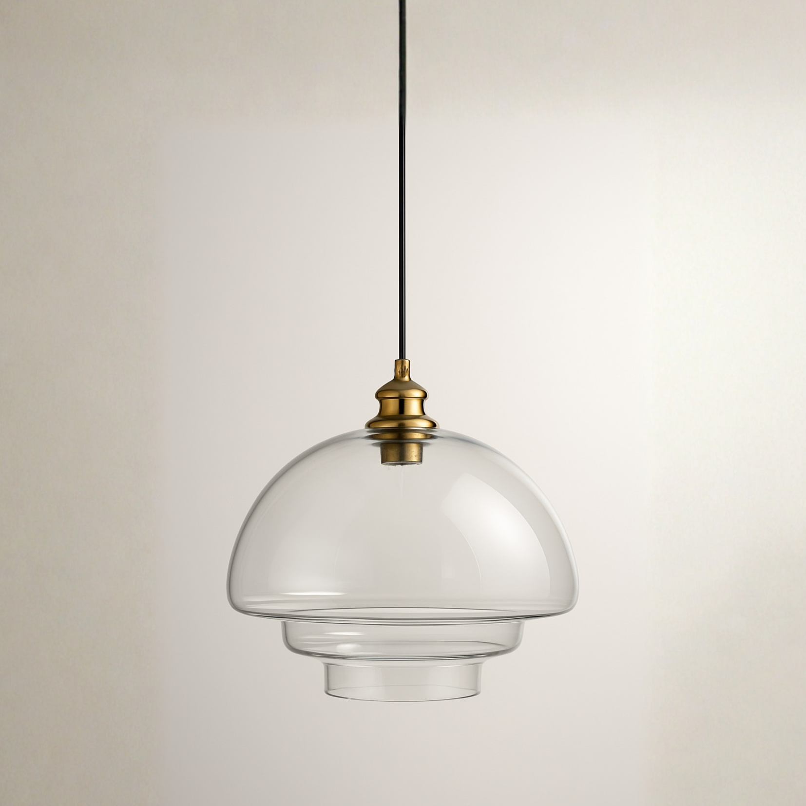 Pendente Sopro vidro transparente - 28cm(diâmetro)