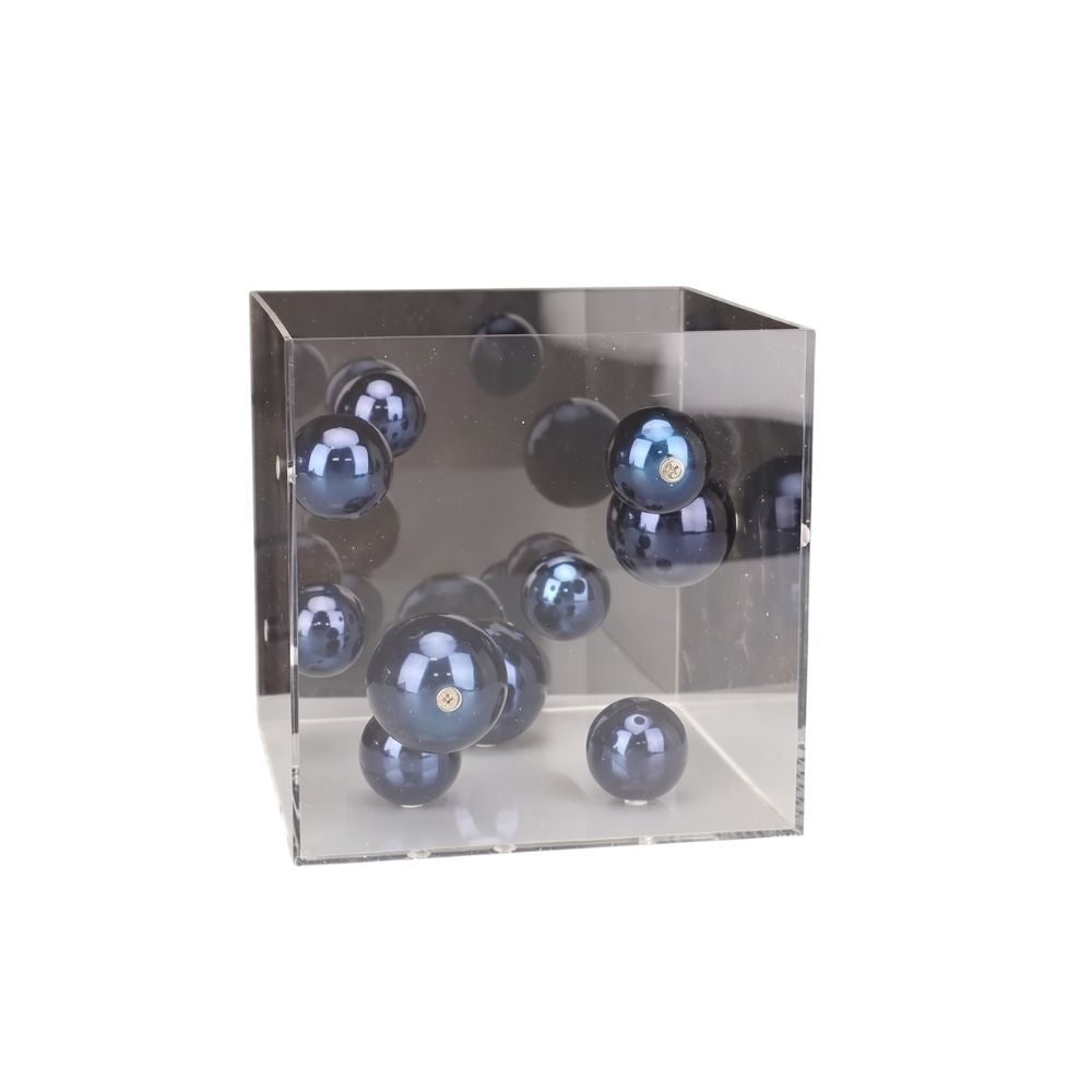 Caixa em acrílico com bolas em metal - Art Deco