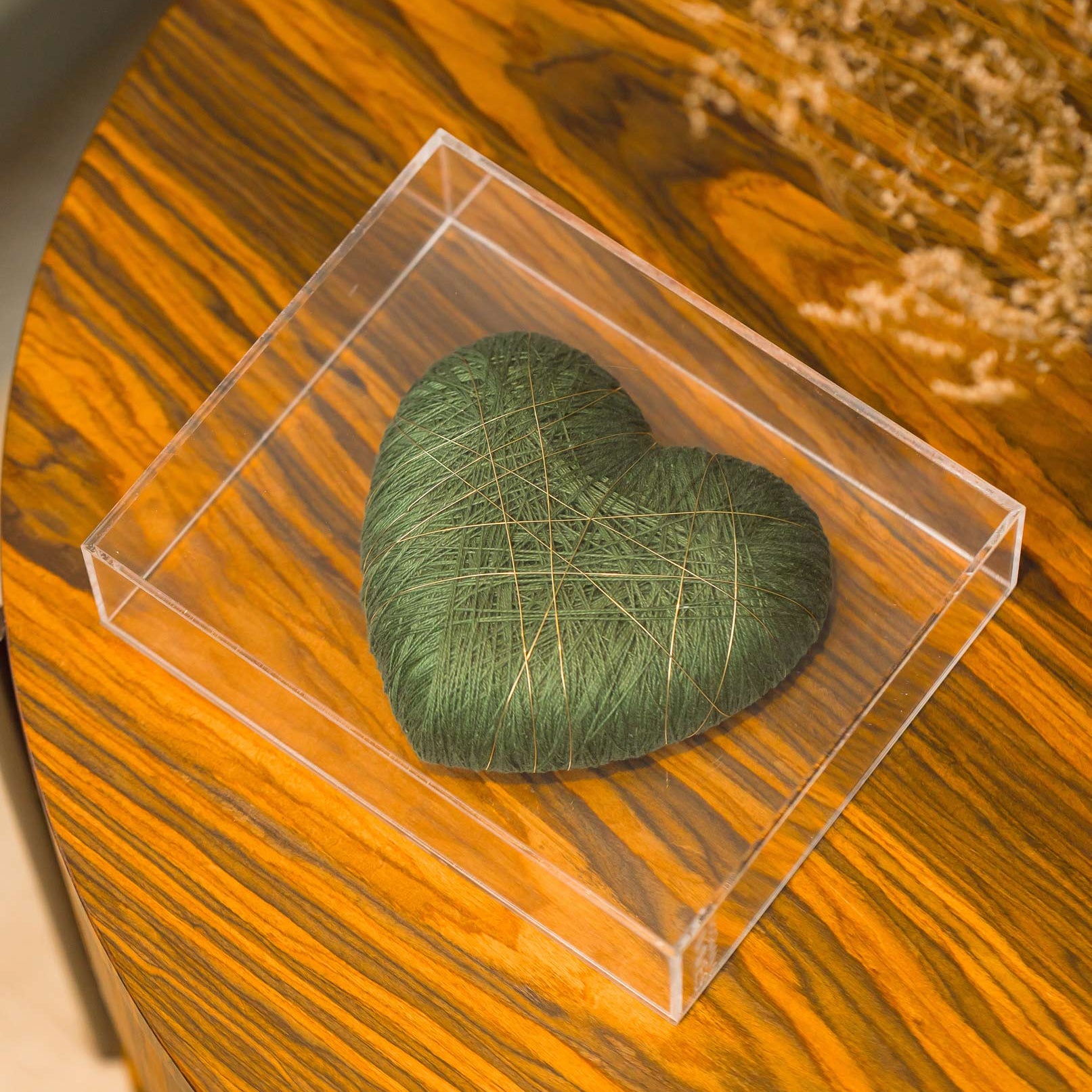 Coração Entrelaçado - Verde G-20X16X5cm