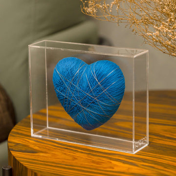 Coração Entrelaçado - Azul escuro G-20X16X5cm