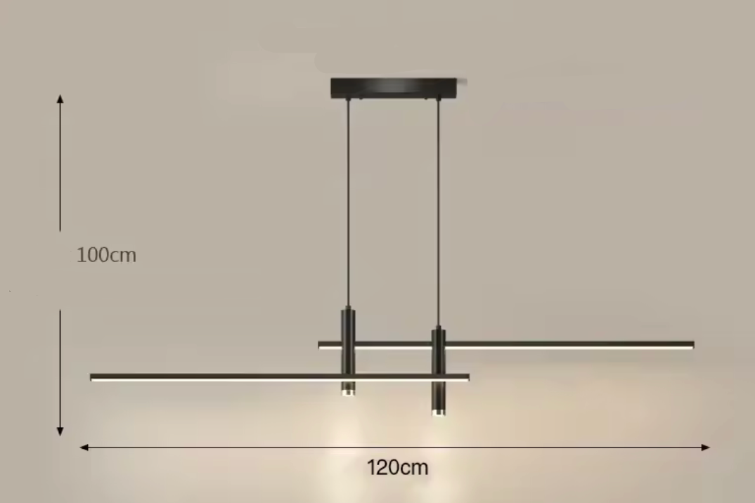 Lustre em led Sydney Preto 100cm - Moderno e elegante