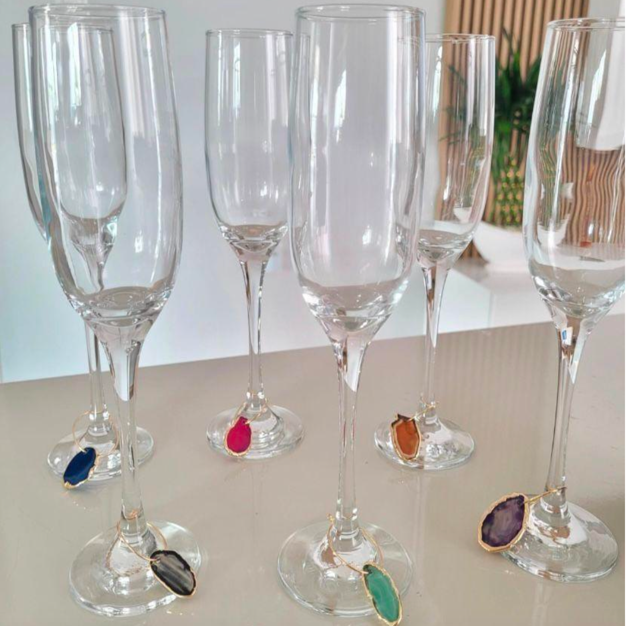 Marcadores de taça em pedra ágata