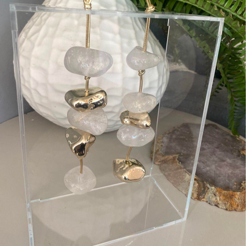 Caixa de acrílico com pedras - modelo duplo