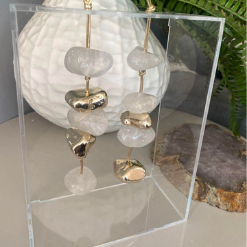 Caixa de acrílico com pedras - modelo duplo