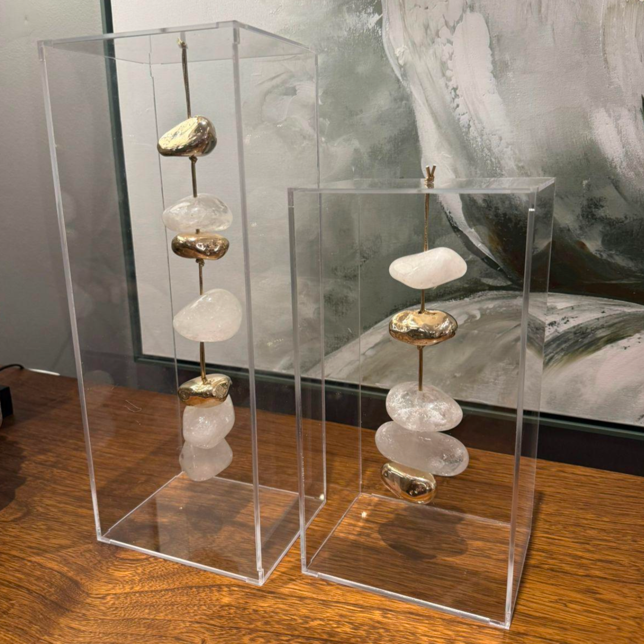 Caixa acrílica com pedras - Tamanhos maiores