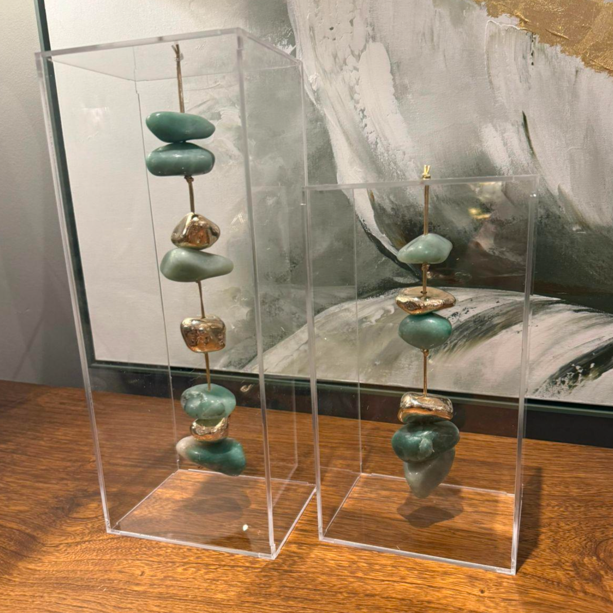 Caixa acrílica com pedras - Tamanhos maiores