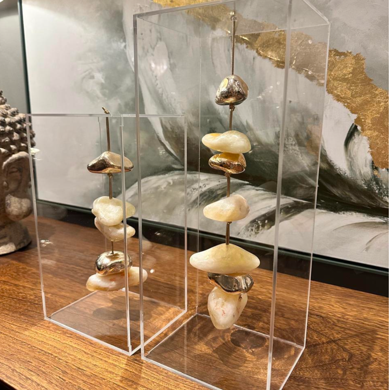 Caixa acrílica com pedras - Tamanhos maiores