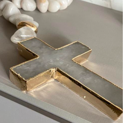 Terço decorativo em pedra - 02 cores