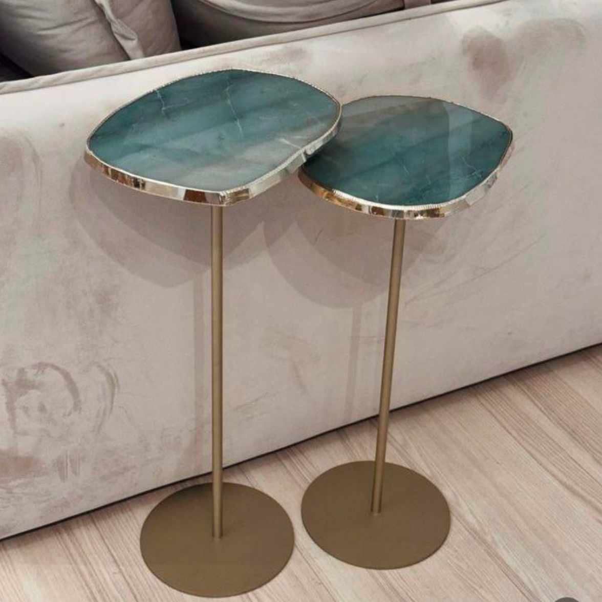 Mesa de apoio em quartzo verde - 02 tamanhos