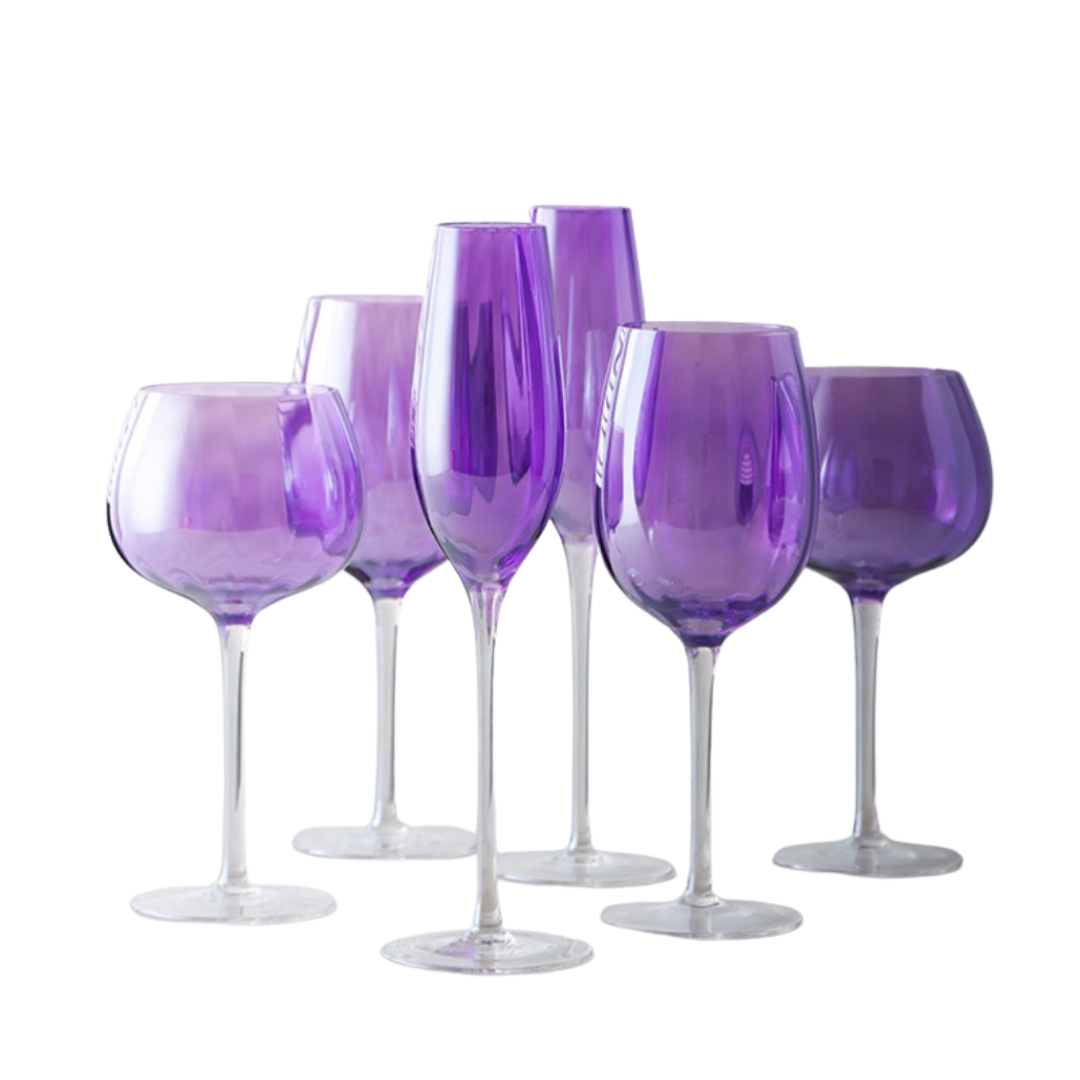 Taças em cristal perolizado Purple - Jogo 2pcs
