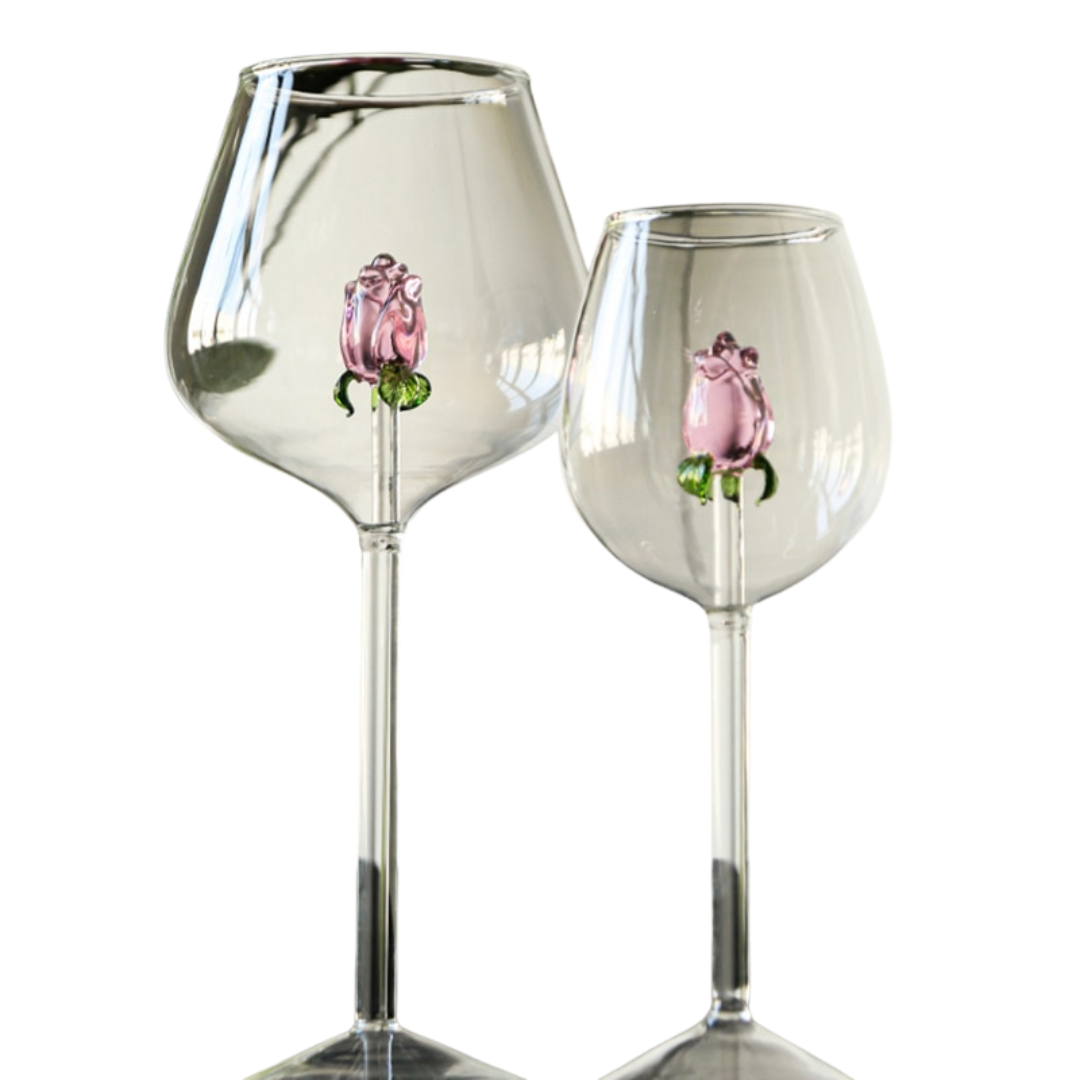 Taças Rosa de vidro - Individual ou Jogo 2pcs