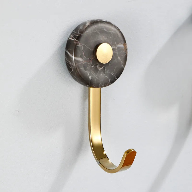 Pendurador Gancho - mármore & metal