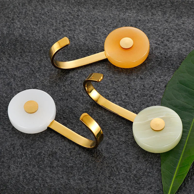 Pendurador Gancho - mármore & metal