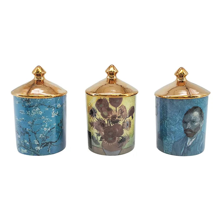 Porta Velas/Objetos Van Gogh - em porcelana