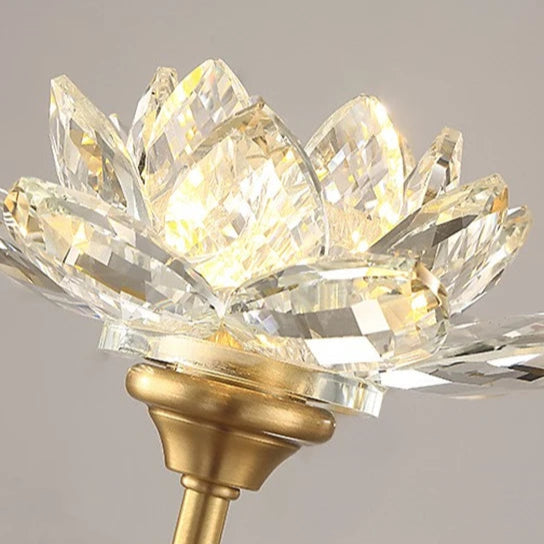 Arandela Flor de Lótus - Metal e Cristal