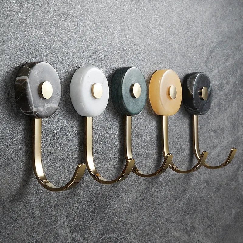 Pendurador Gancho - mármore & metal