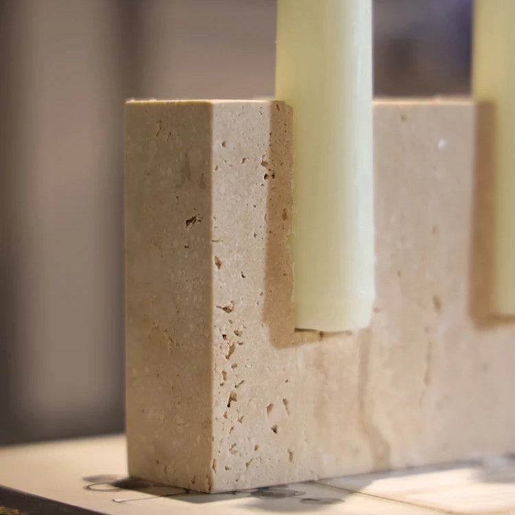 Porta Velas Travertino - 02 Modelos