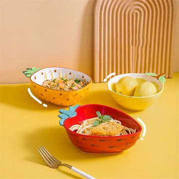 Prato e Bowl Fruta - 04 modelos pintados à mão